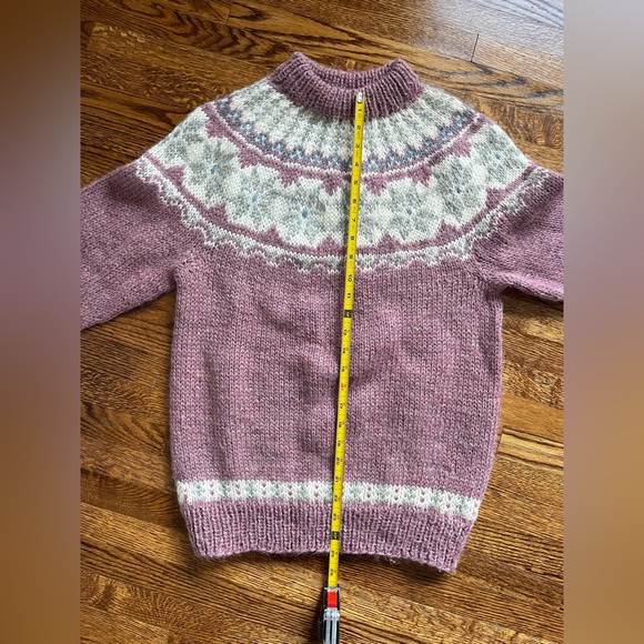 Hand-Knit Nordic Wool Sweater Danish Fair Isle Icelandic Scandinavian Pullover - Picture 10 of 10